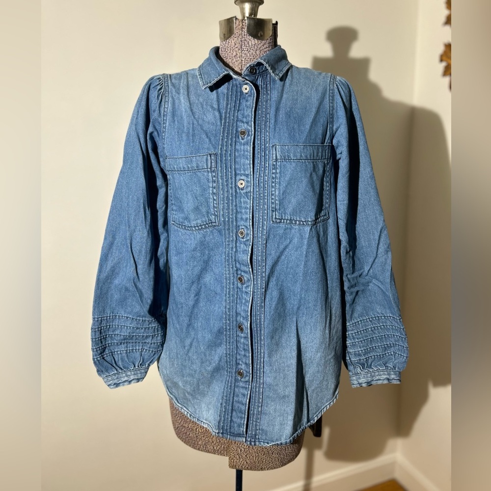 Blue Denim Button-Up Shirt- American Eagle Heritage